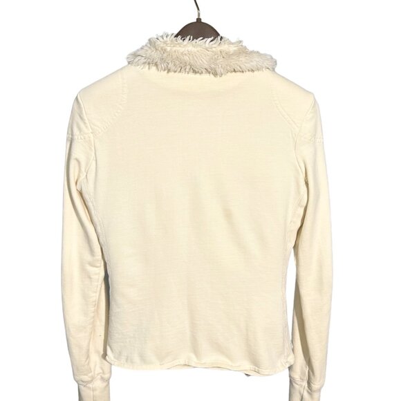 Twisted Heart Vintage Women's (P) Cream Shearling Collar 90s Jacket Zip-Up - Picture 4 of 9